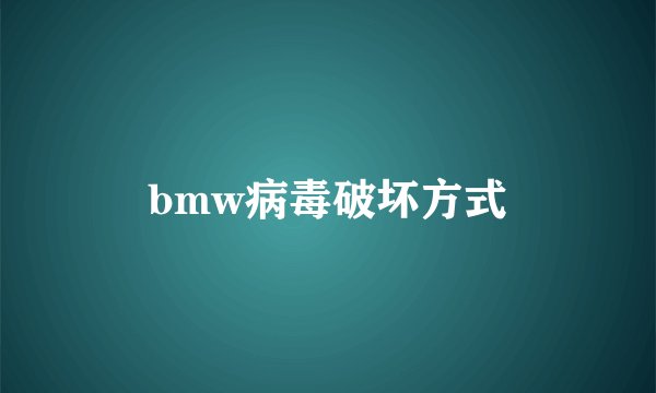 bmw病毒破坏方式