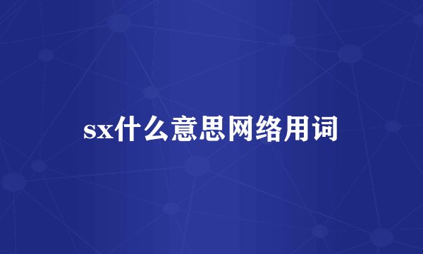 sx什么意思网络用词