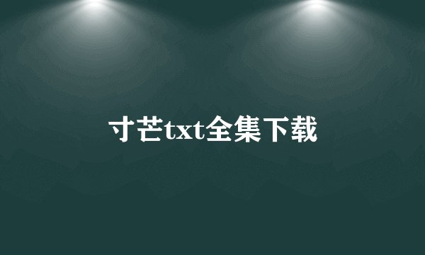 寸芒txt全集下载