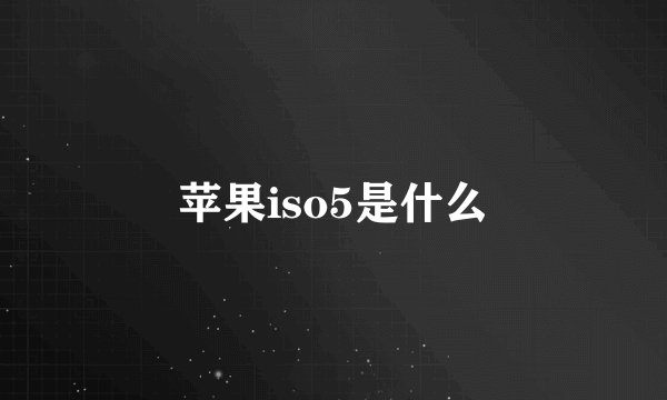 苹果iso5是什么