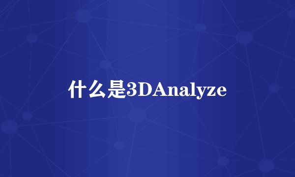 什么是3DAnalyze
