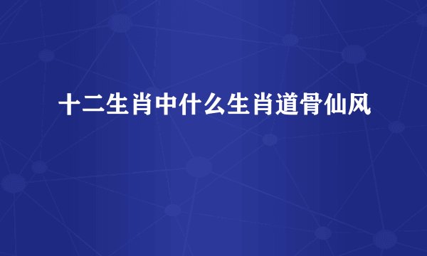 十二生肖中什么生肖道骨仙风
