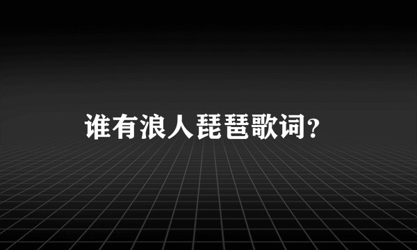谁有浪人琵琶歌词？