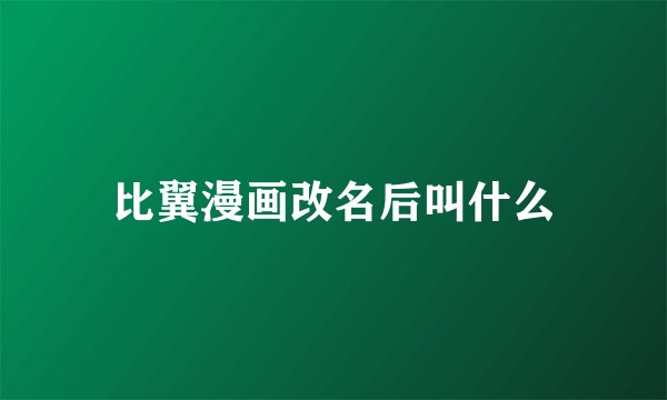 比翼漫画改名后叫什么