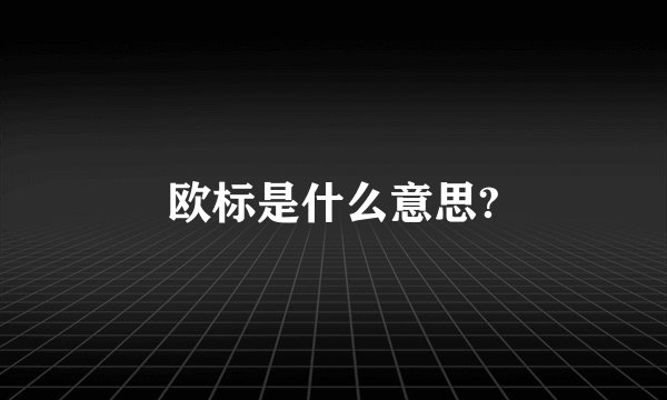 欧标是什么意思?
