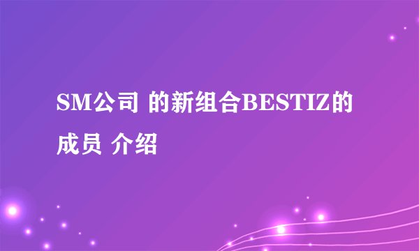 SM公司 的新组合BESTIZ的成员 介绍