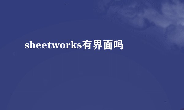 sheetworks有界面吗