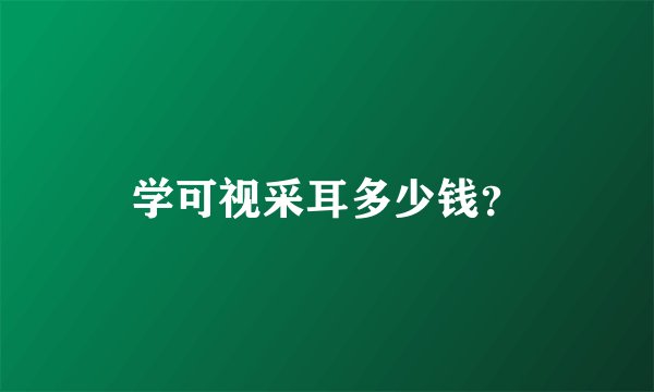 学可视采耳多少钱？