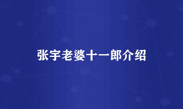 张宇老婆十一郎介绍