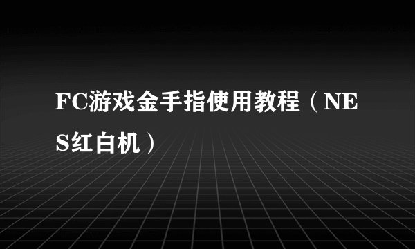 FC游戏金手指使用教程（NES红白机）