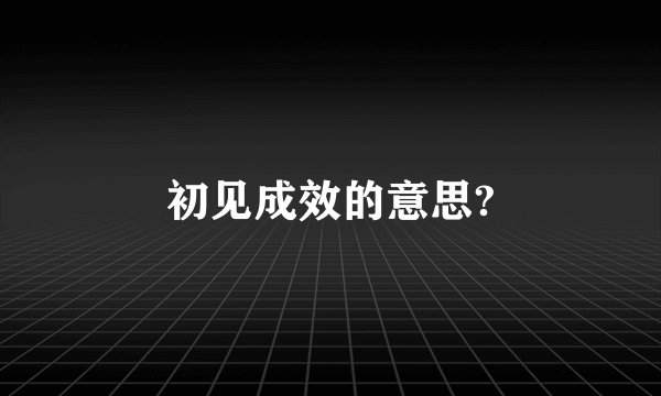初见成效的意思?