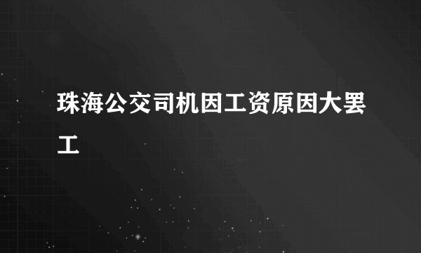 珠海公交司机因工资原因大罢工