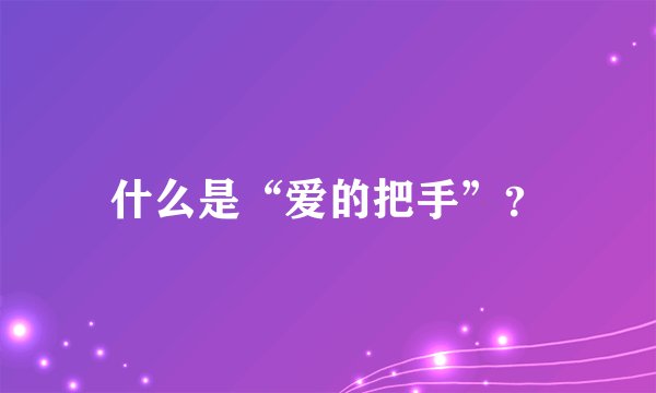 什么是“爱的把手”？