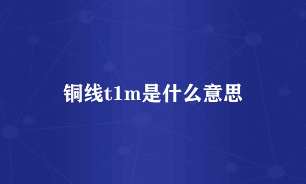 铜线t1m是什么意思
