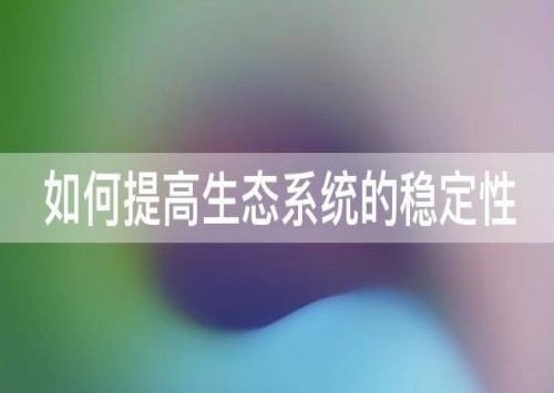 如何提高生态系统的稳定性