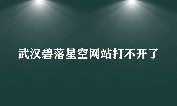 武汉碧落星空网站打不开了