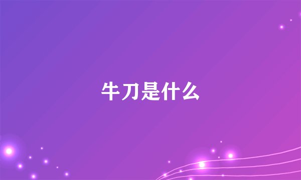 牛刀是什么