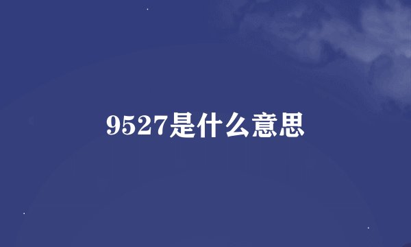 9527是什么意思