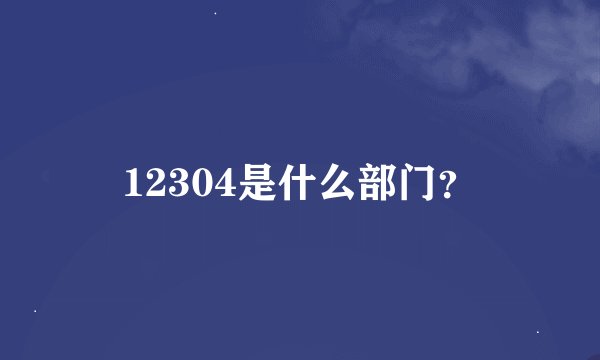 12304是什么部门？
