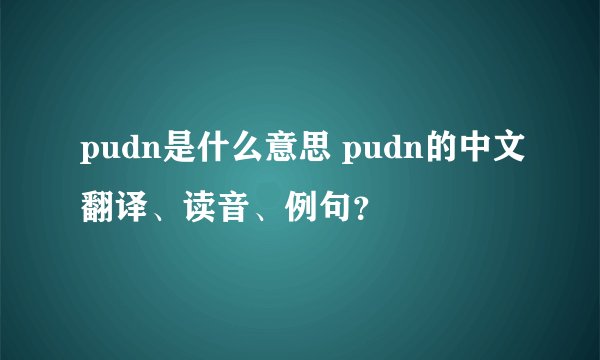 pudn是什么意思 pudn的中文翻译、读音、例句？