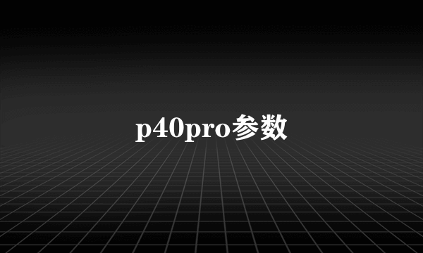 p40pro参数