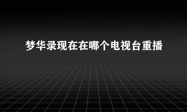 梦华录现在在哪个电视台重播