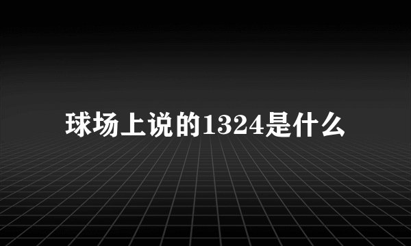 球场上说的1324是什么