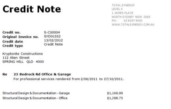 credit note是什么意思？