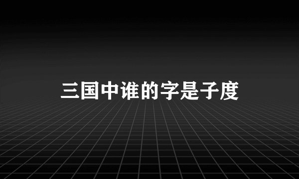 三国中谁的字是子度