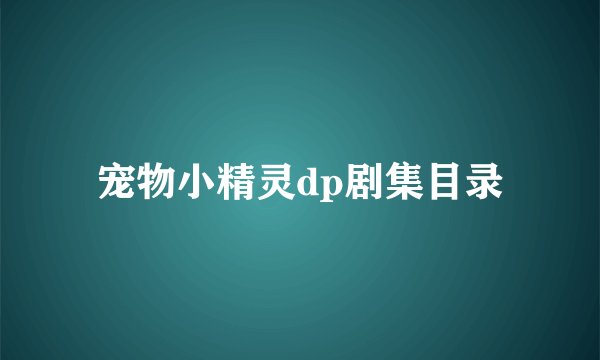宠物小精灵dp剧集目录