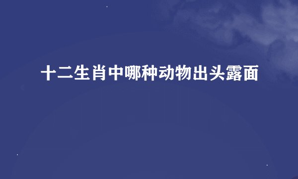 十二生肖中哪种动物出头露面