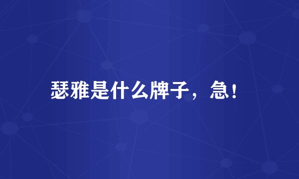 瑟雅是什么牌子，急！