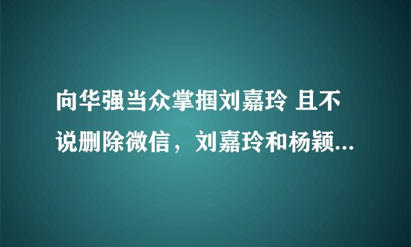 向华强当众掌掴刘嘉玲 且不说删除微信，刘嘉玲和杨颖夫妇的聚会只是为了炫耀黄晓明干爹的宠爱