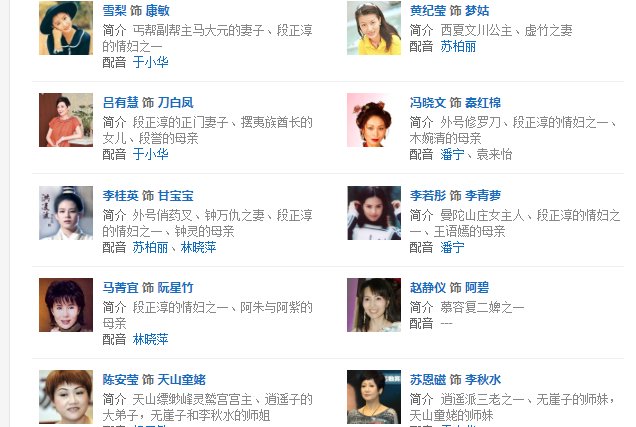 97版天龙八部演员表