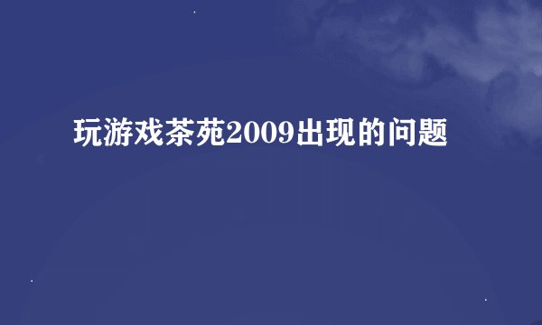 玩游戏茶苑2009出现的问题