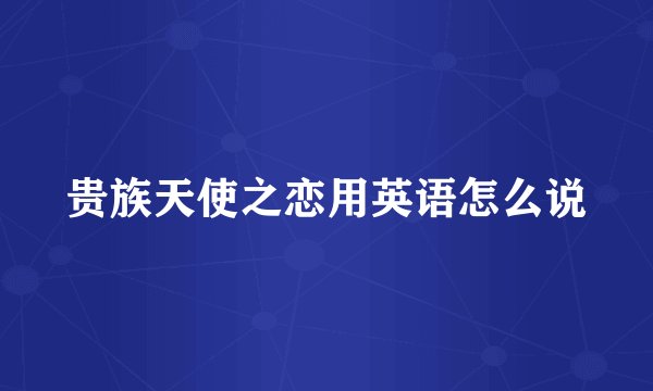 贵族天使之恋用英语怎么说
