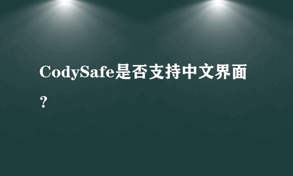 CodySafe是否支持中文界面？