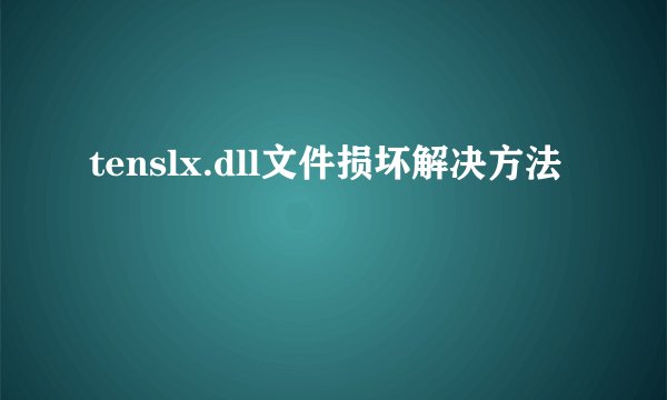 tenslx.dll文件损坏解决方法