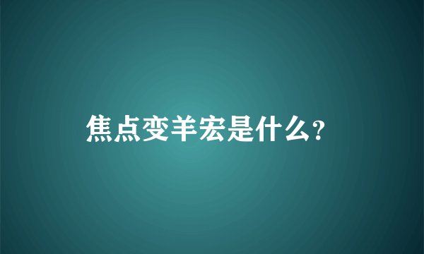 焦点变羊宏是什么？