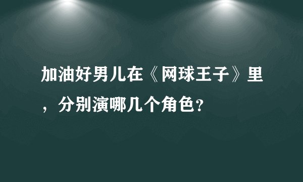 加油好男儿在《网球王子》里,分别演哪几个角色?