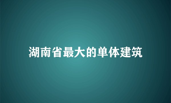 湖南省最大的单体建筑