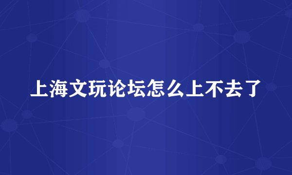 上海文玩论坛怎么上不去了