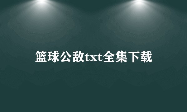 篮球公敌txt全集下载