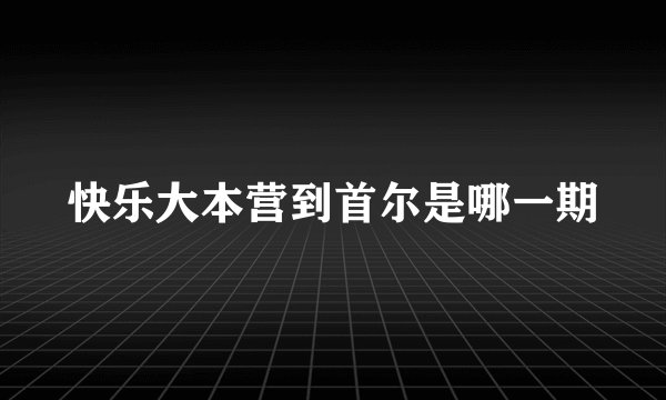 快乐大本营到首尔是哪一期