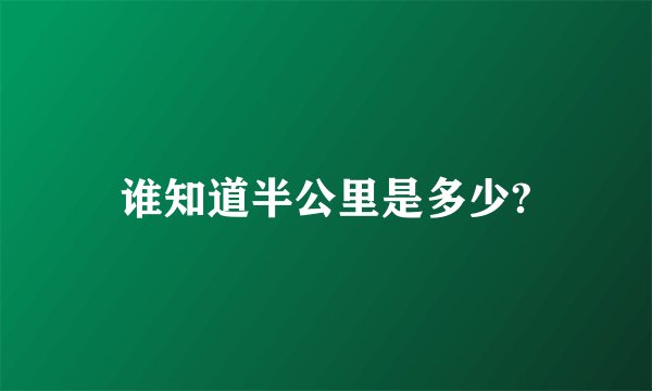 谁知道半公里是多少?