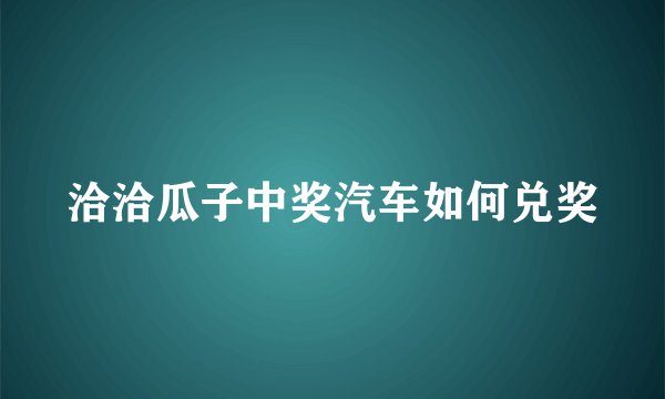 洽洽瓜子中奖汽车如何兑奖
