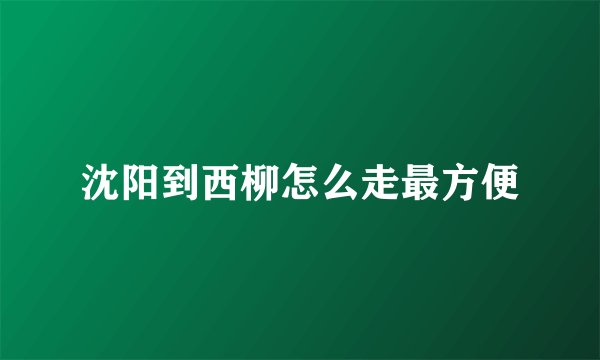 沈阳到西柳怎么走最方便
