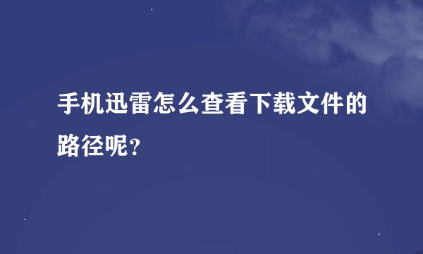 手机迅雷怎么查看下载文件的路径呢？