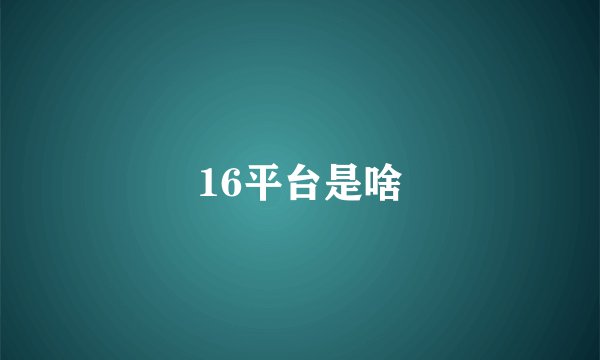 16平台是啥