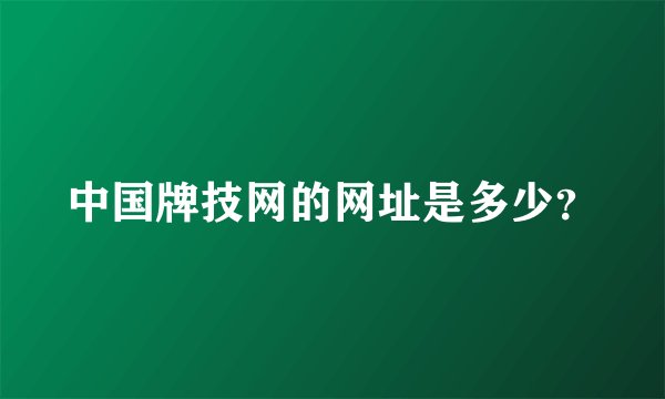中国牌技网的网址是多少？